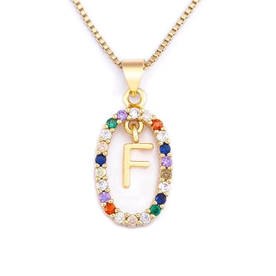 collier initiale pierre f