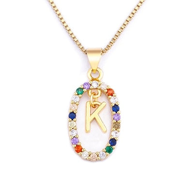 collier initiale pierre k