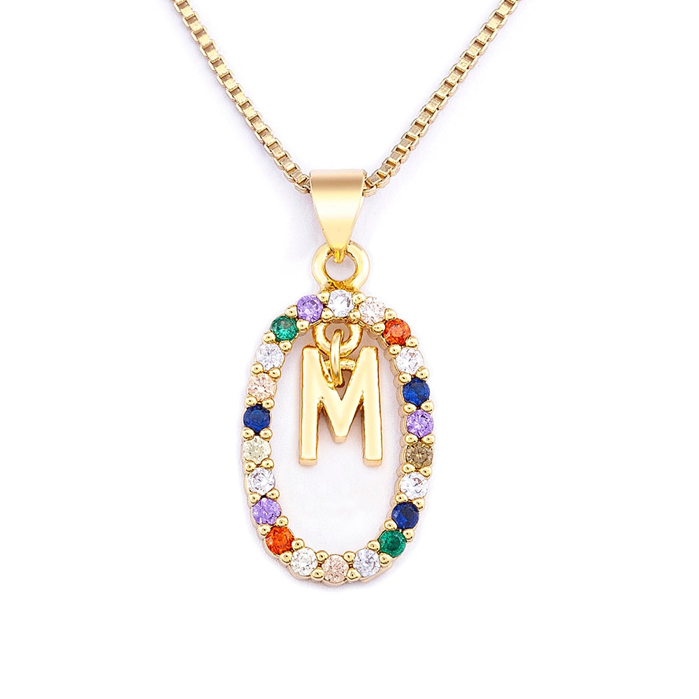 collier initiale pierre m