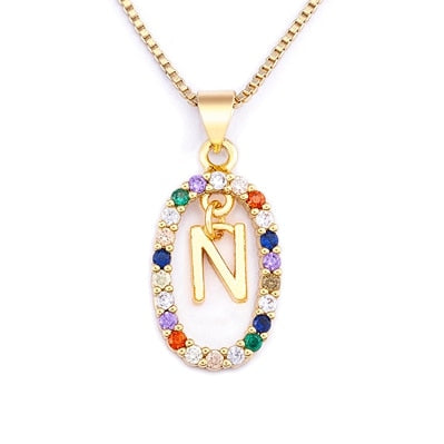 collier initiale pierre n