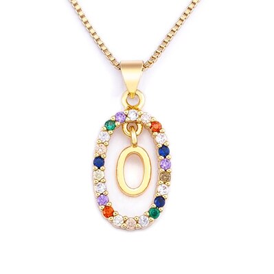 collier initiale pierre o