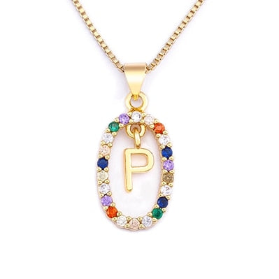 collier initiale pierre p