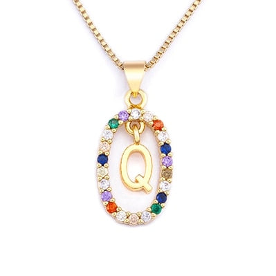collier initiale pierre q