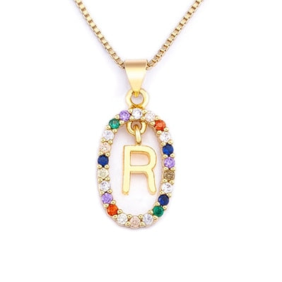 collier initiale pierre r