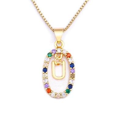 collier initiale pierre u