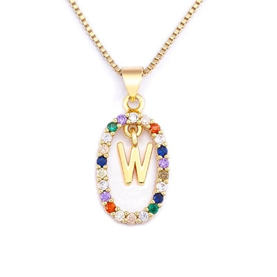 collier initiale pierre w