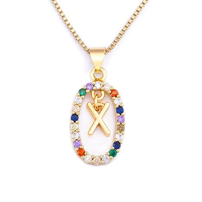 collier initiale pierre x