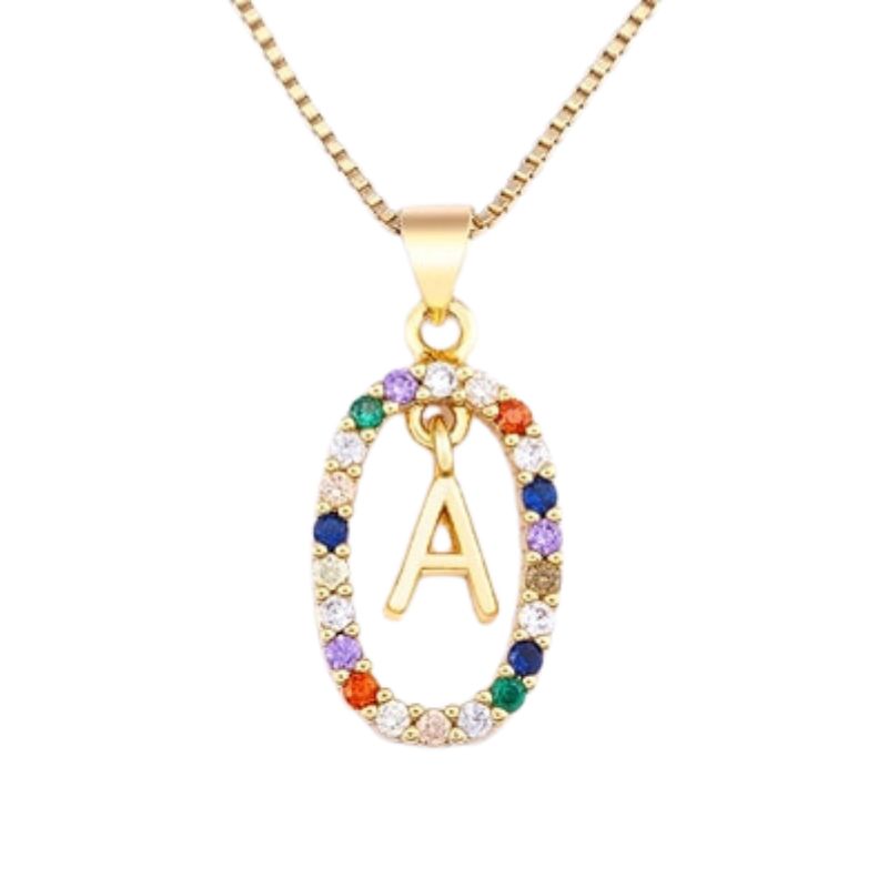 collier initiale pierre