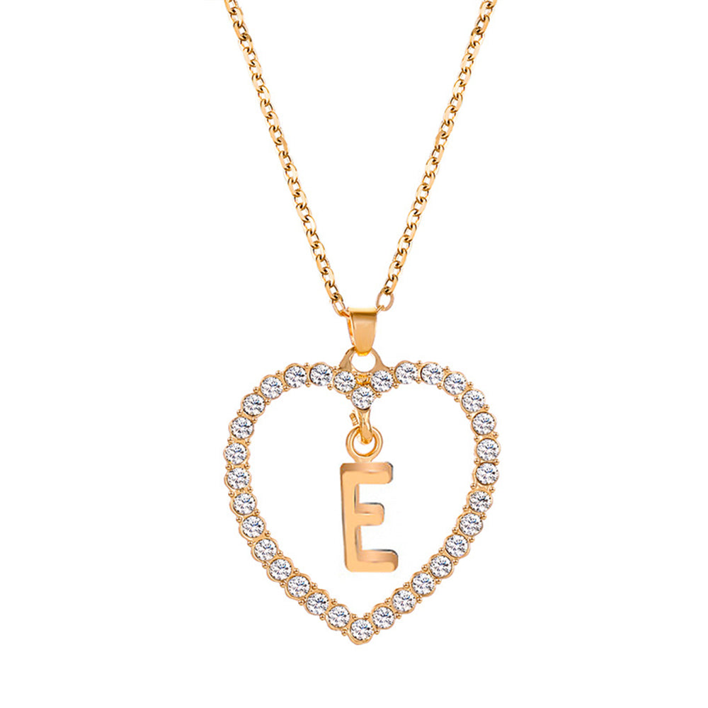 collier initiale strass e