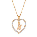 collier initiale strass h