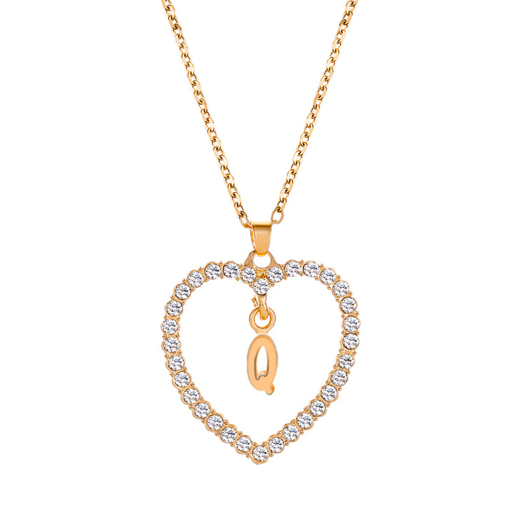 collier initiale strass q