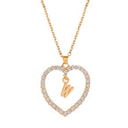 collier initiale strass w
