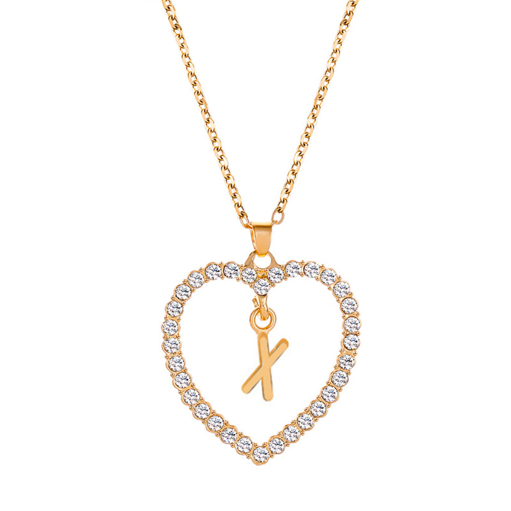 collier initiale strass x
