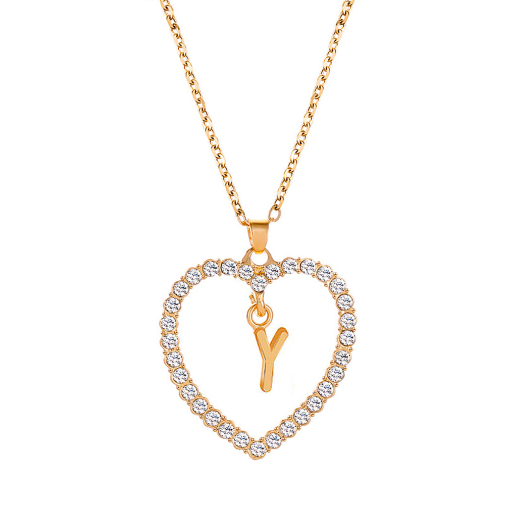 collier initiale strass y