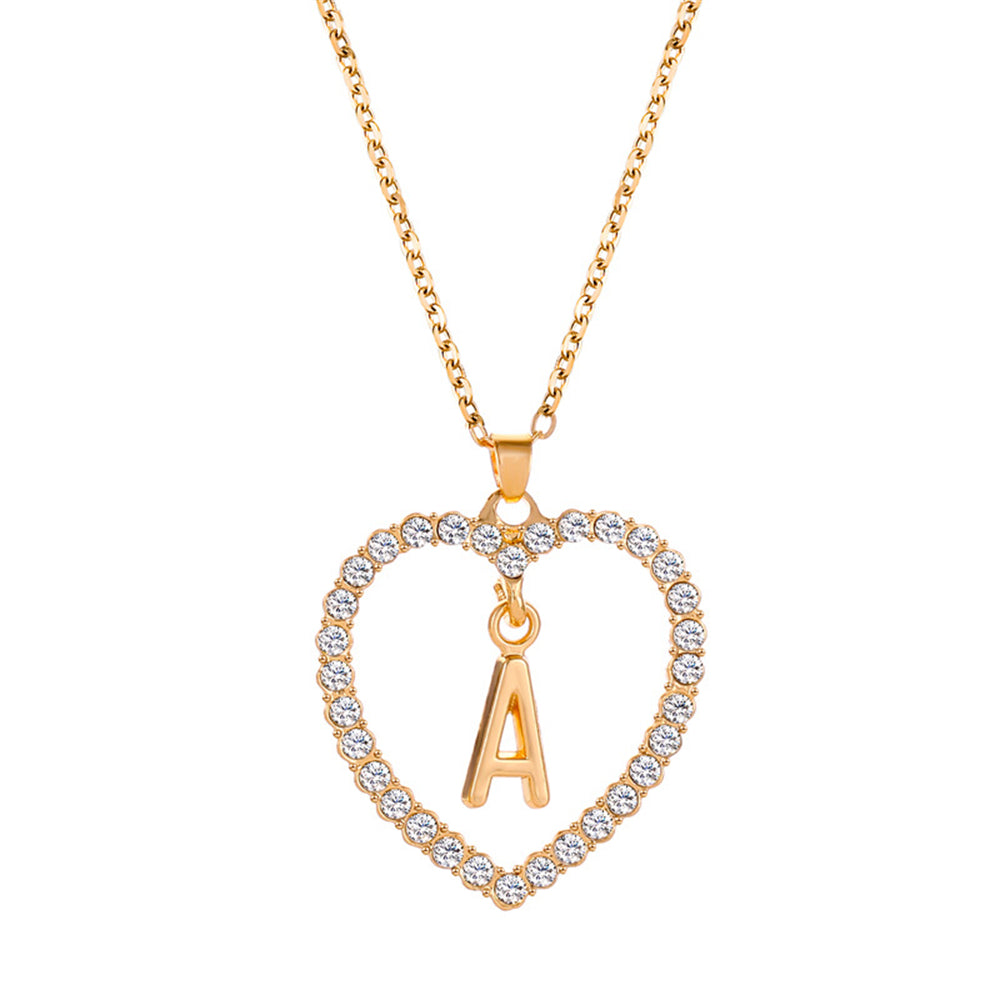 collier initiale strass
