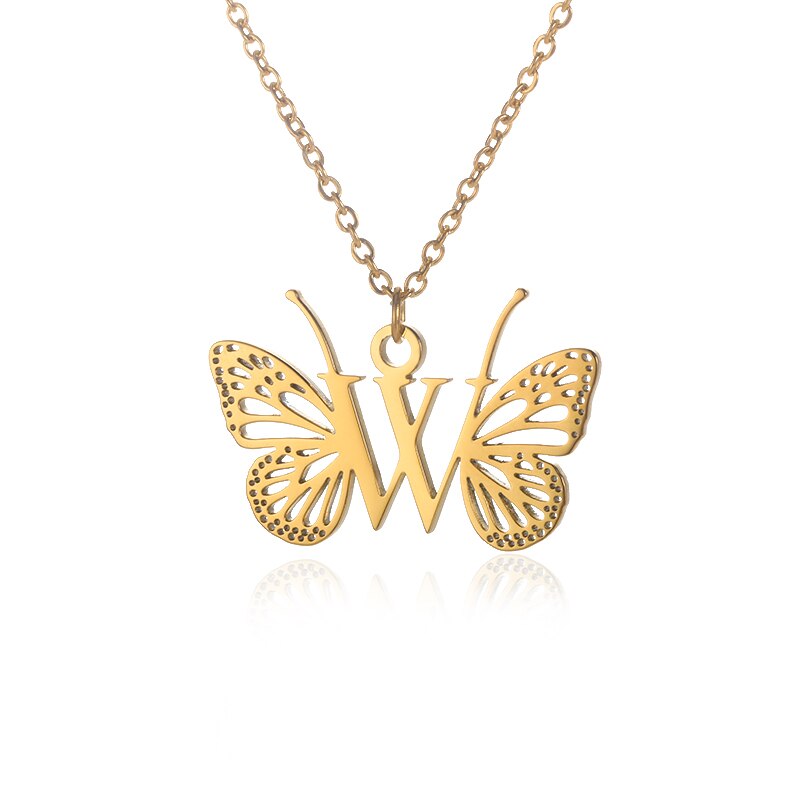 collier lettre alphabet w