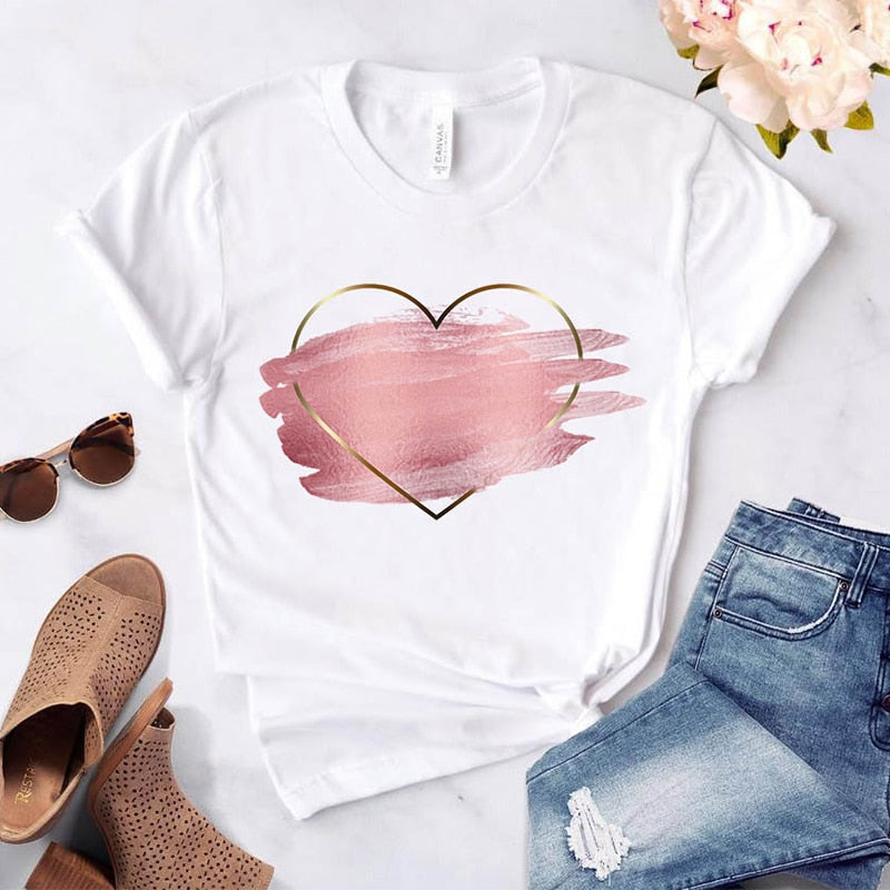 T-Shirt Blanc Coeur