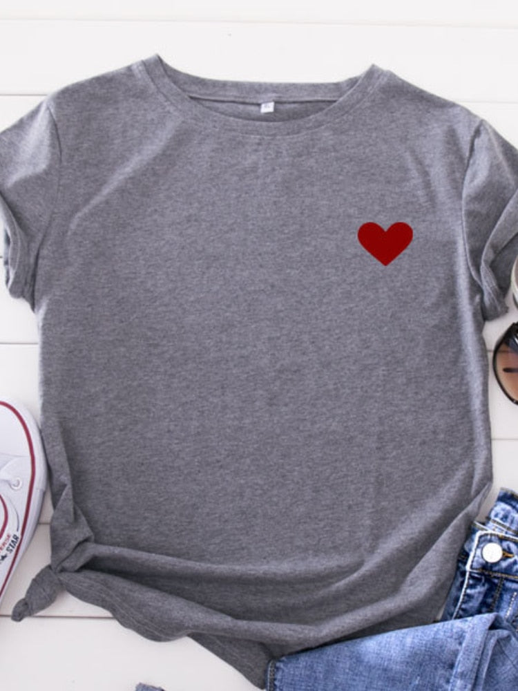 T-Shirt Coeur Rouge Homme