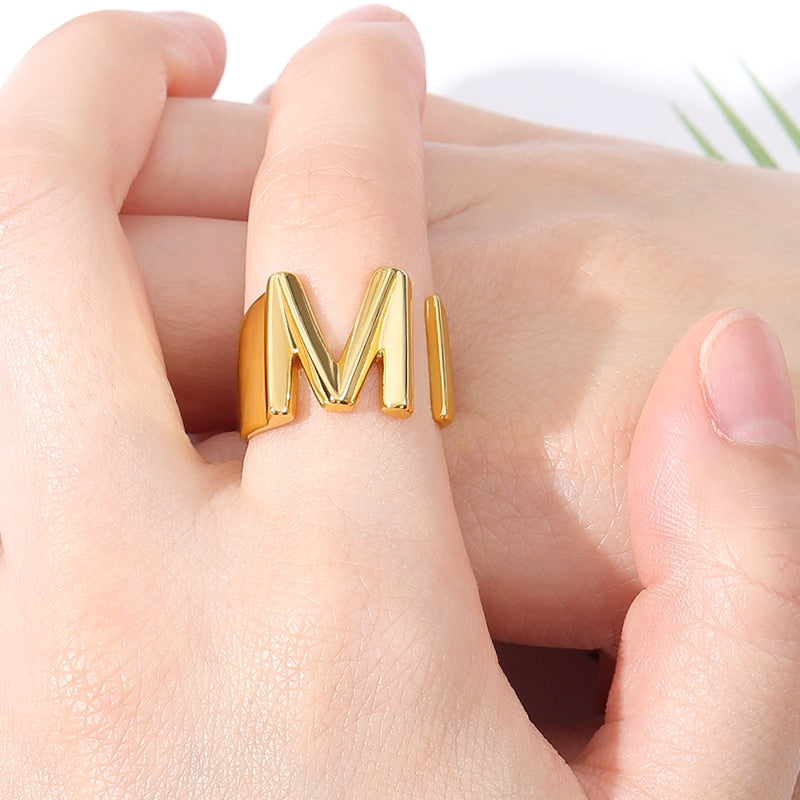 bague femme lettre
