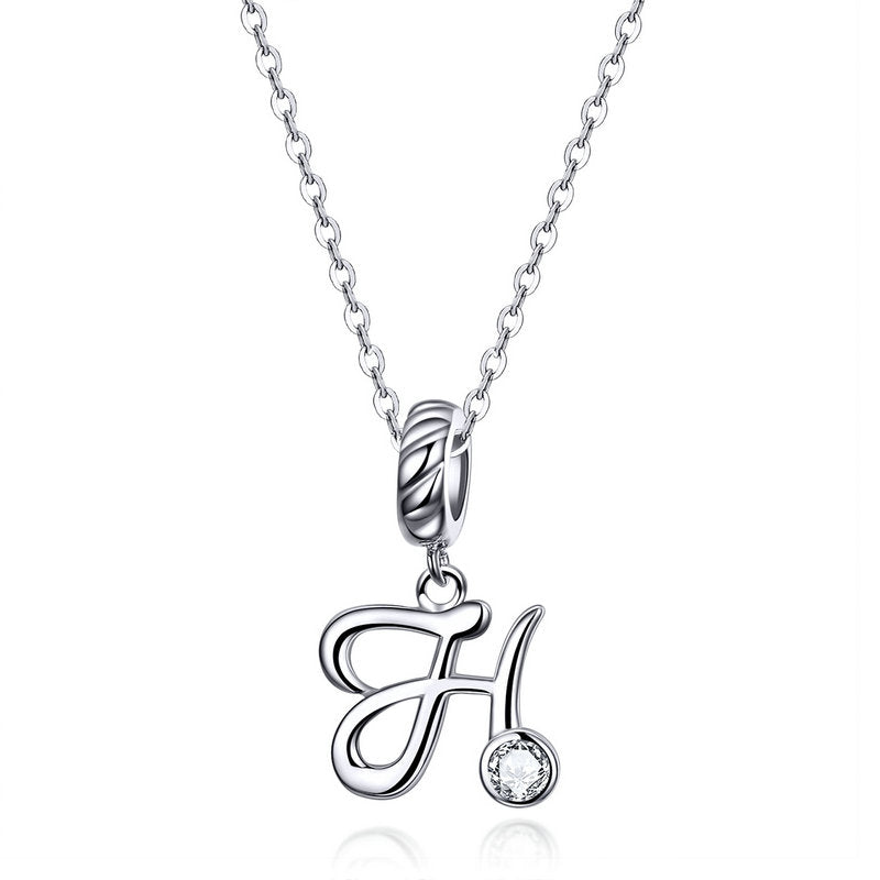 Collier Initiale Argent Homme h