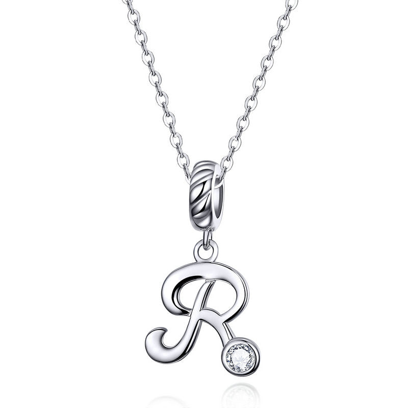Collier Initiale Argent Homme r