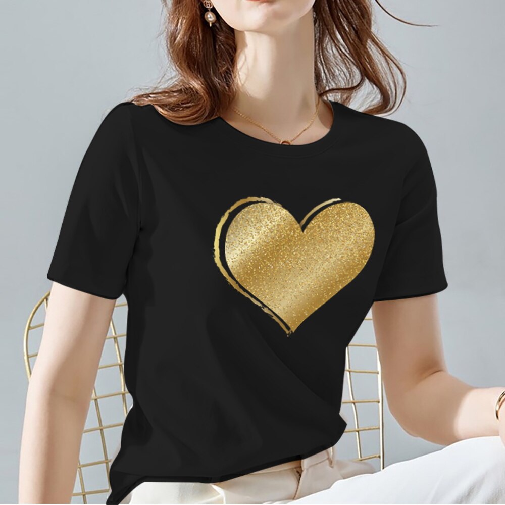 T-Shirt Coeur Or