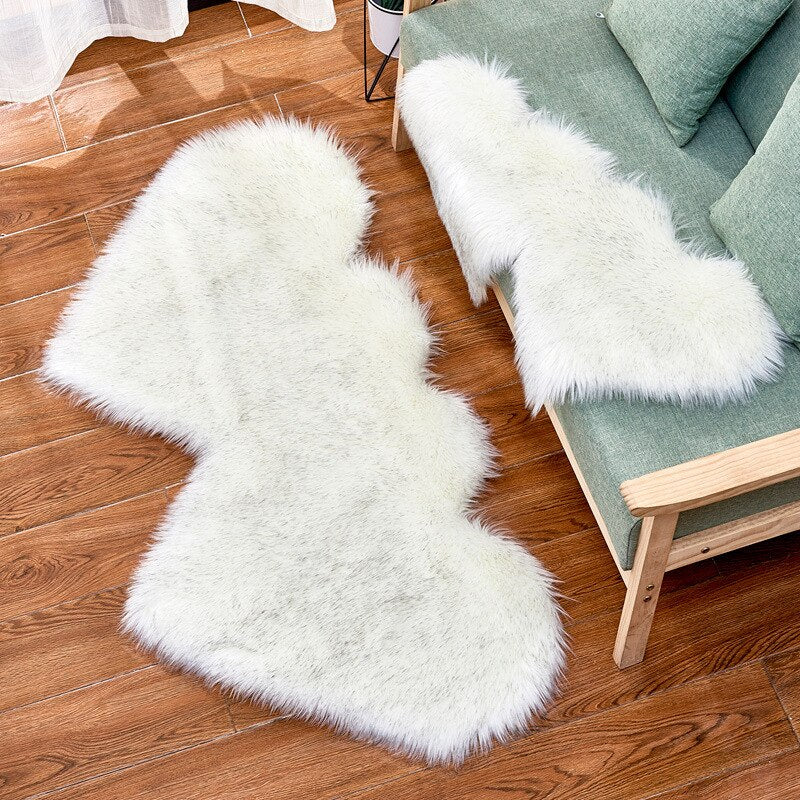 Tapis Fourrure Gris Clair