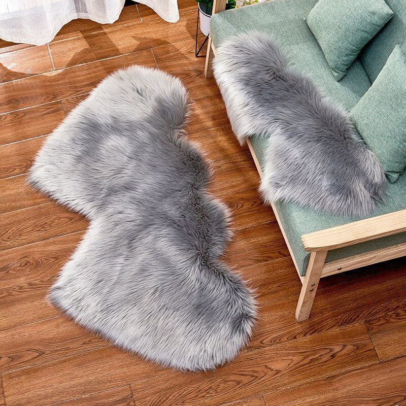 Tapis Fourrure Gris