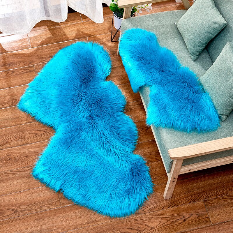 Tapis Fourrure Bleu Marine