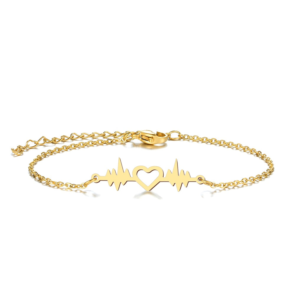 Bracelet Battement De Coeur Or