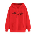 Pull Coeur Noir et Rouge