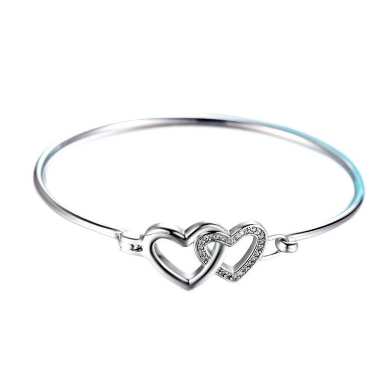 Bracelet Argent Coeur Entrelacé