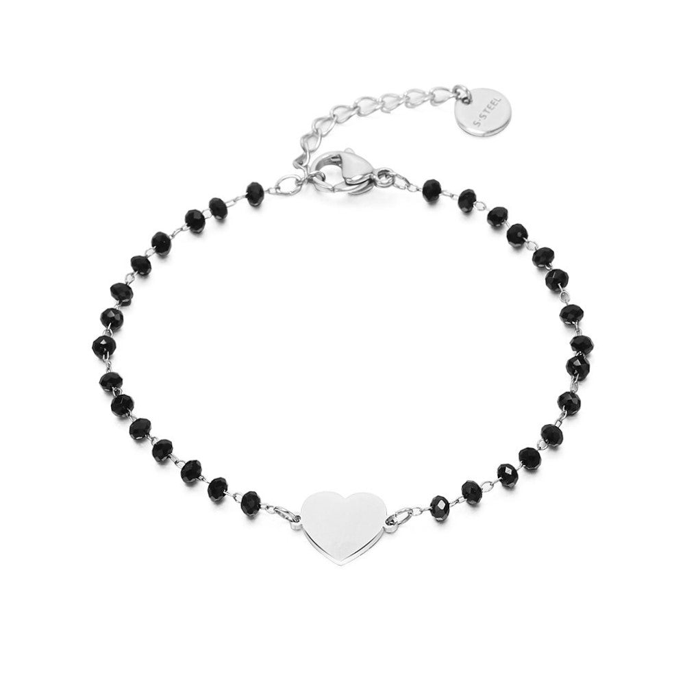 bracelet chaine coeur acier 