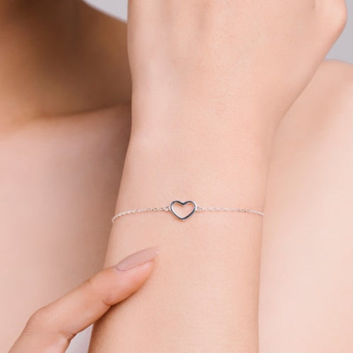 bracelet coeur en argent