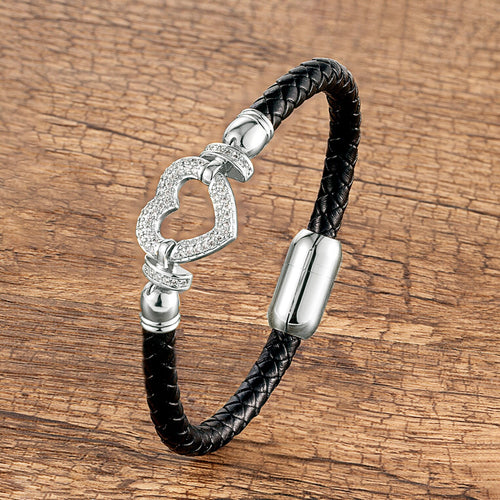 bracelet cuir coeur homme