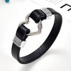 bracelet cuir coeur