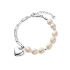Bracelet Perle Coeur Argent