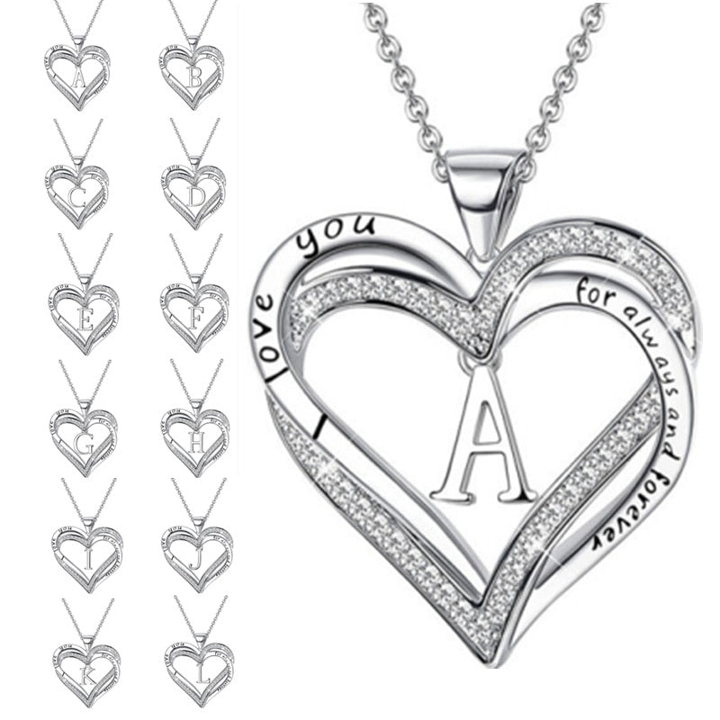 collier coeur avec initiale