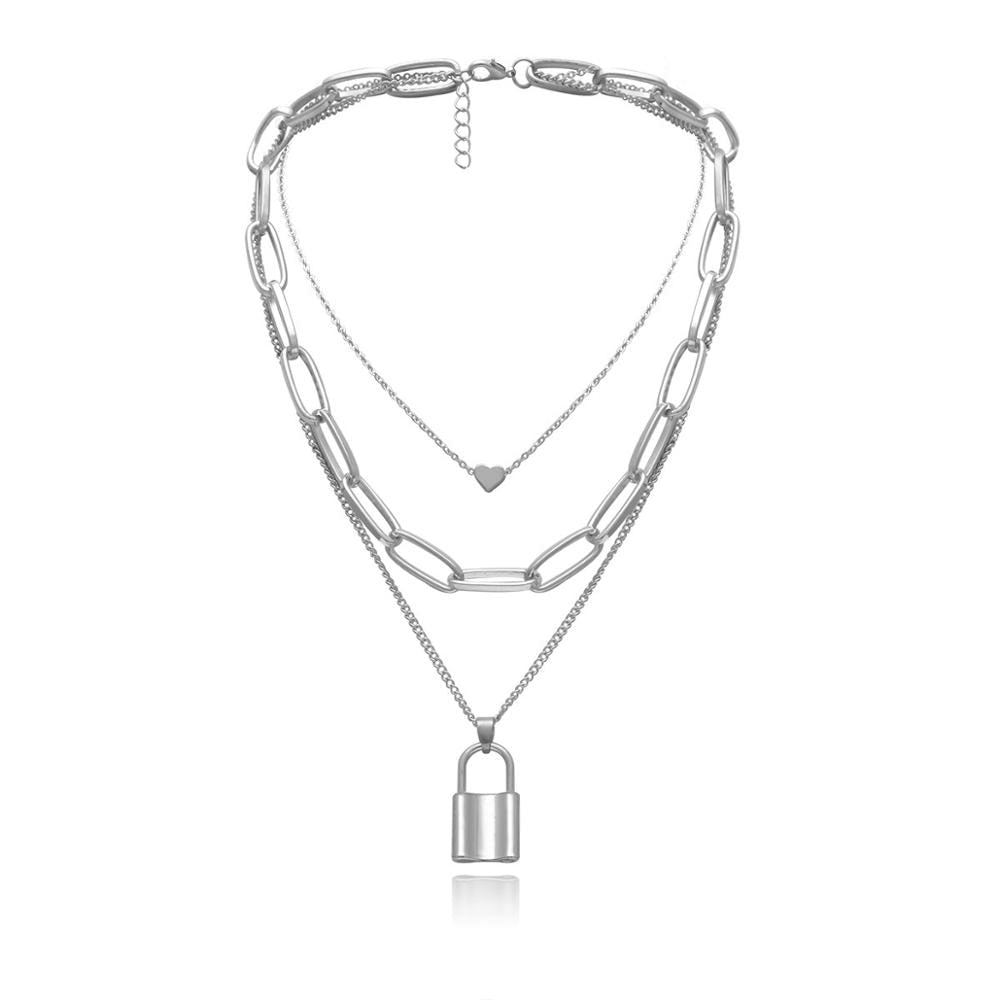 Collier coeur cadenas
