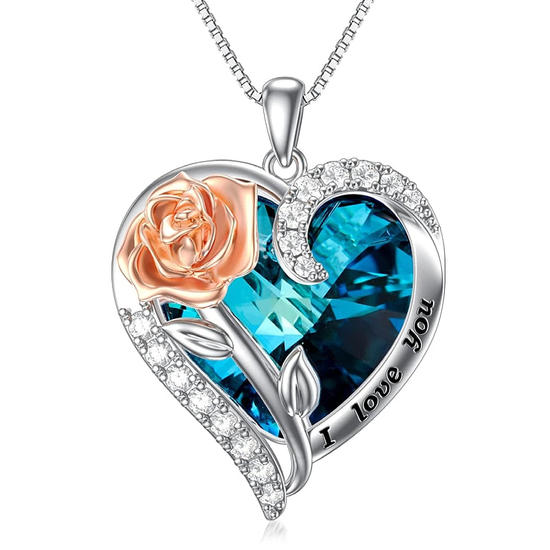 collier coeur cristal