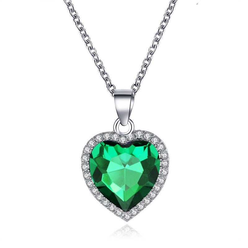 collier coeur emeraude