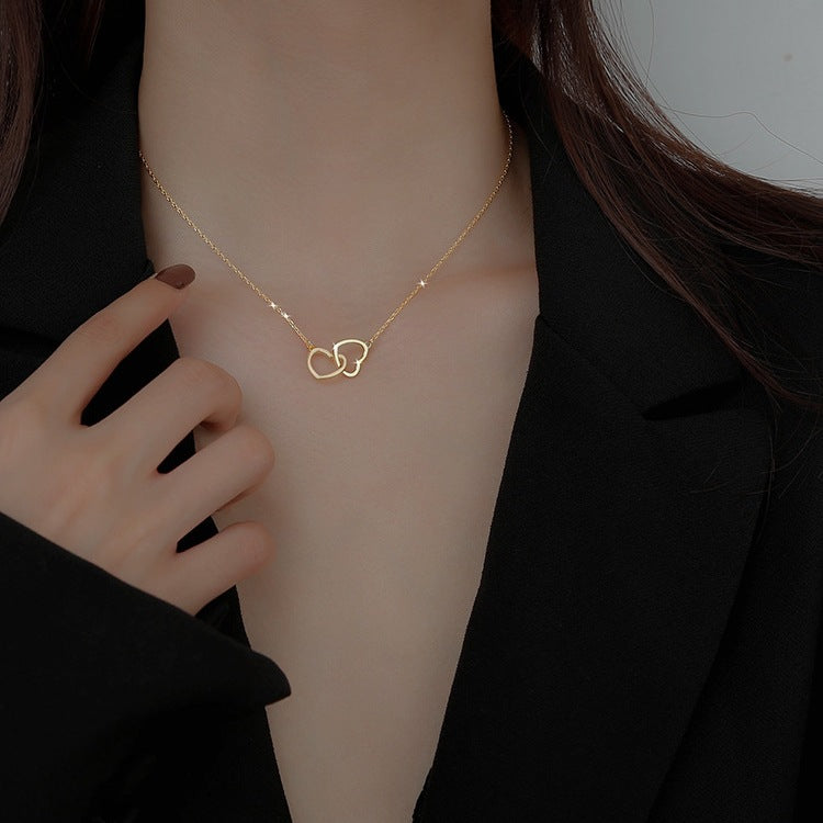 collier coeur entrelacé doré