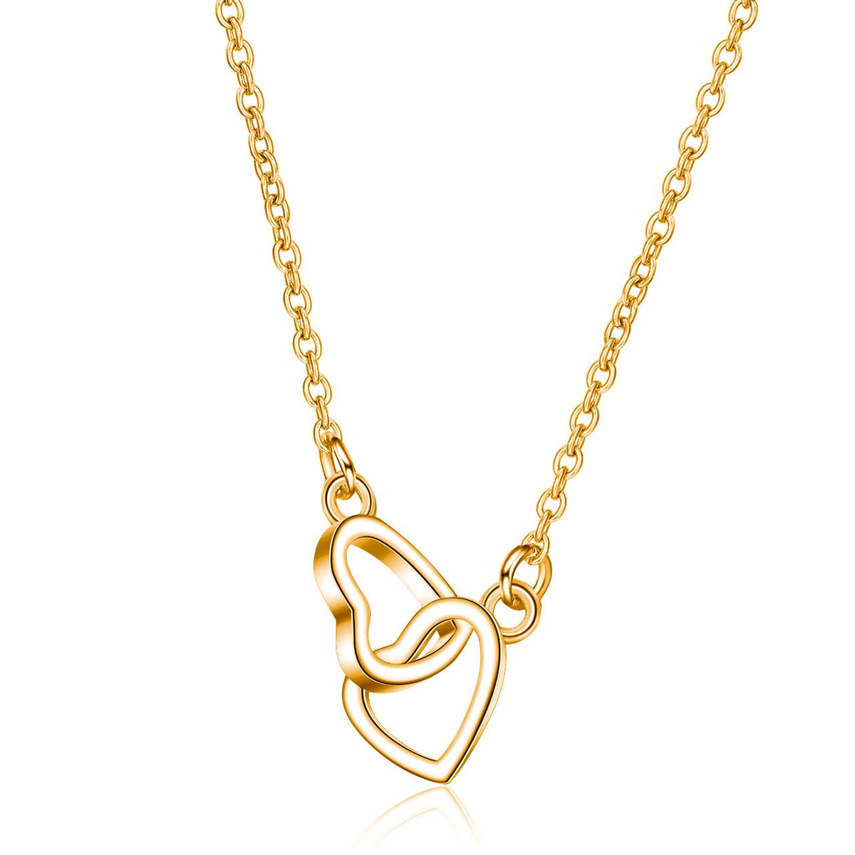 Collier coeur entrelacé or