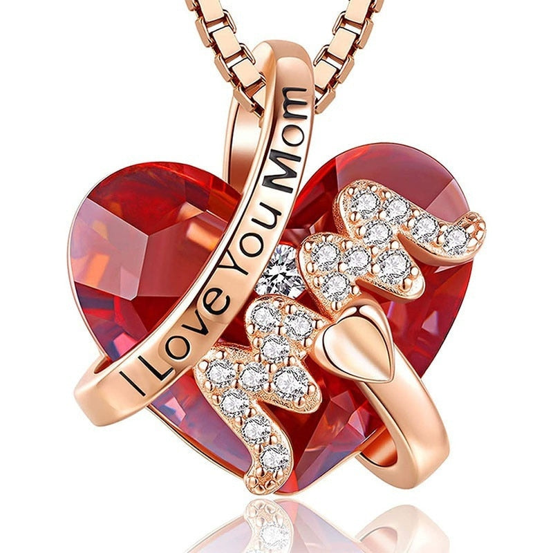 Collier coeur maman