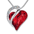 Collier Cristal Coeur Rouge