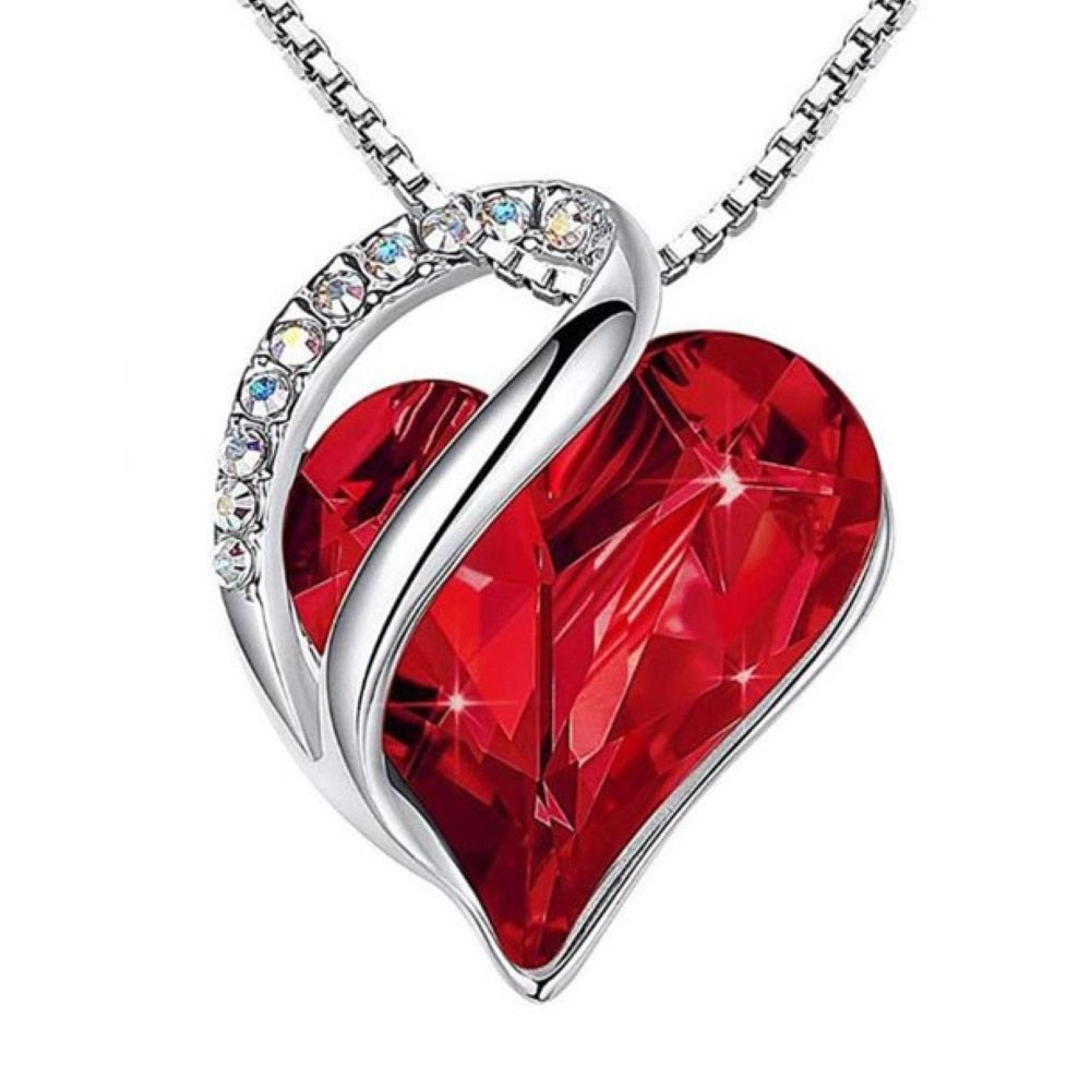 Collier Cristal Coeur Rouge