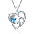 Collier Pendentif Coeur Dauphin