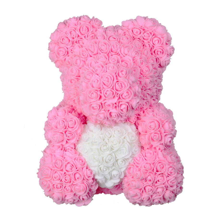peluche en coeur rose