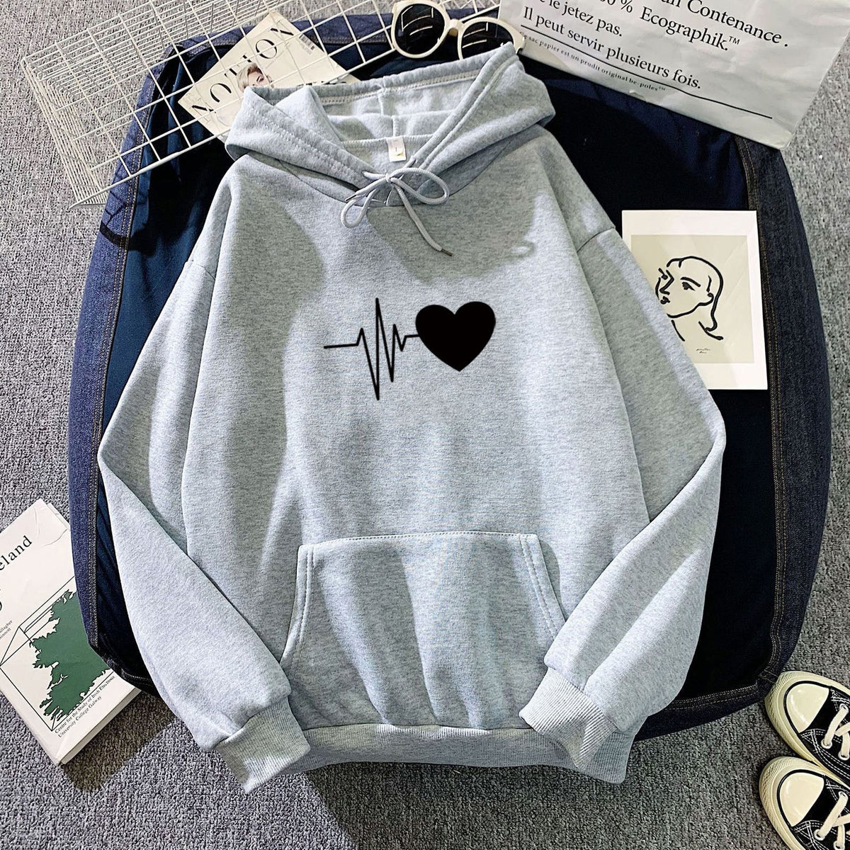 Pull Gris Coeur