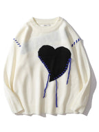 pull coeur tricoté